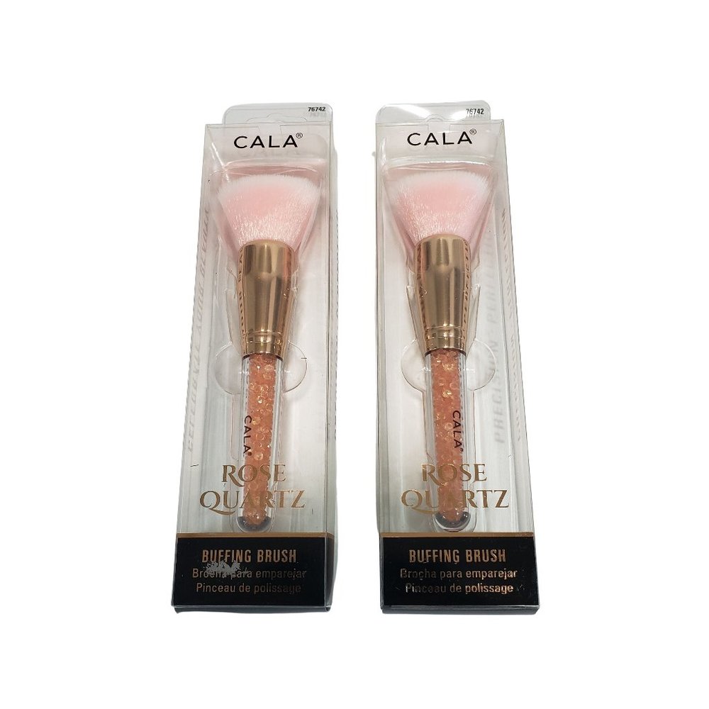 Rose Quartz Buffing Brush - Precision - Perfection Set of 2